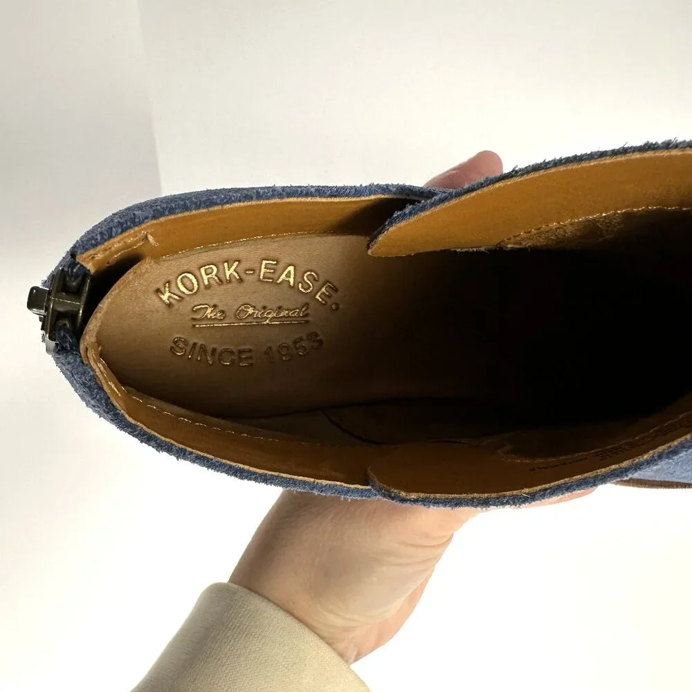 Kork-Ease Ryder Blue Suede Ankle Boots - Picture 6 of 12